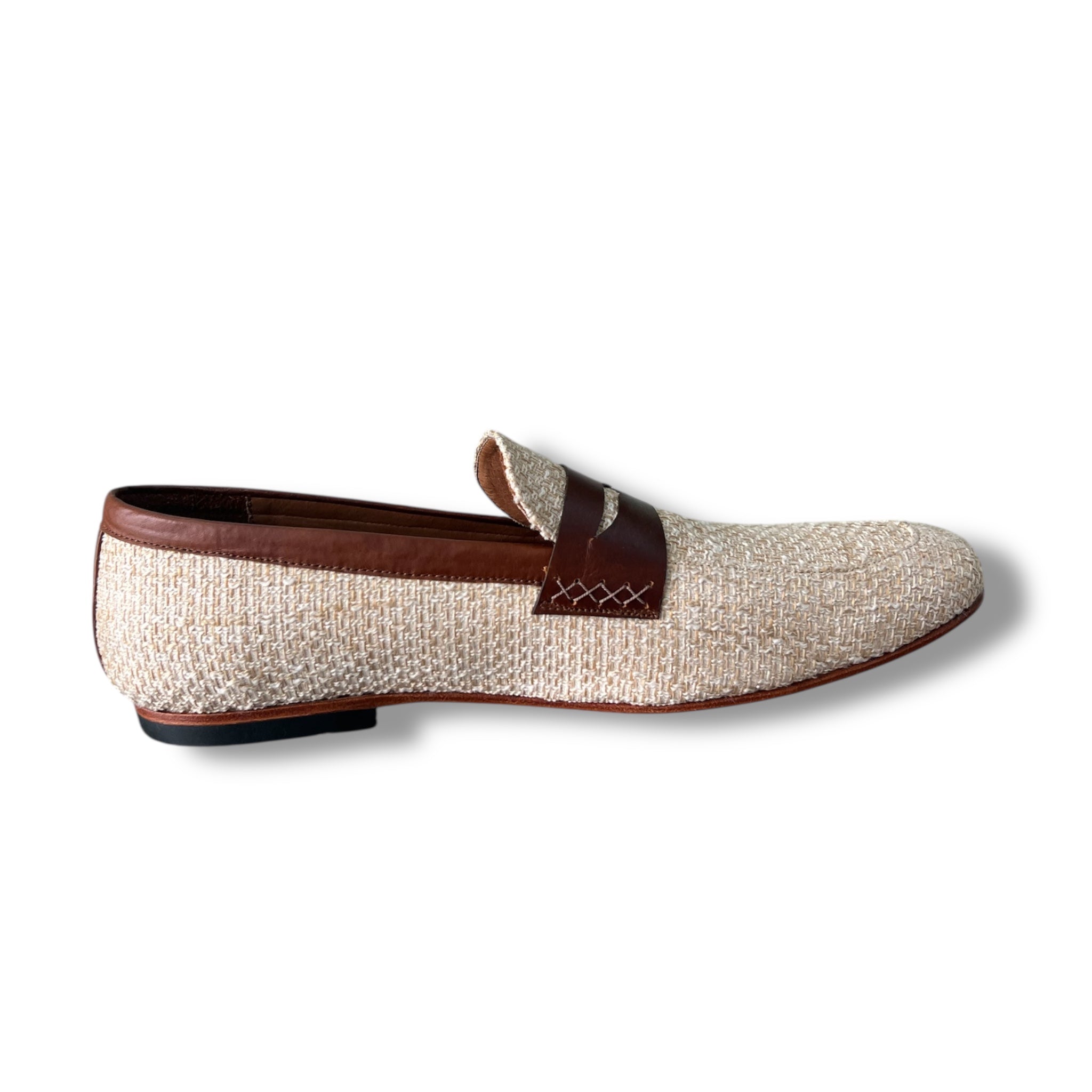 Loafers Rafia Beige con Antifaz