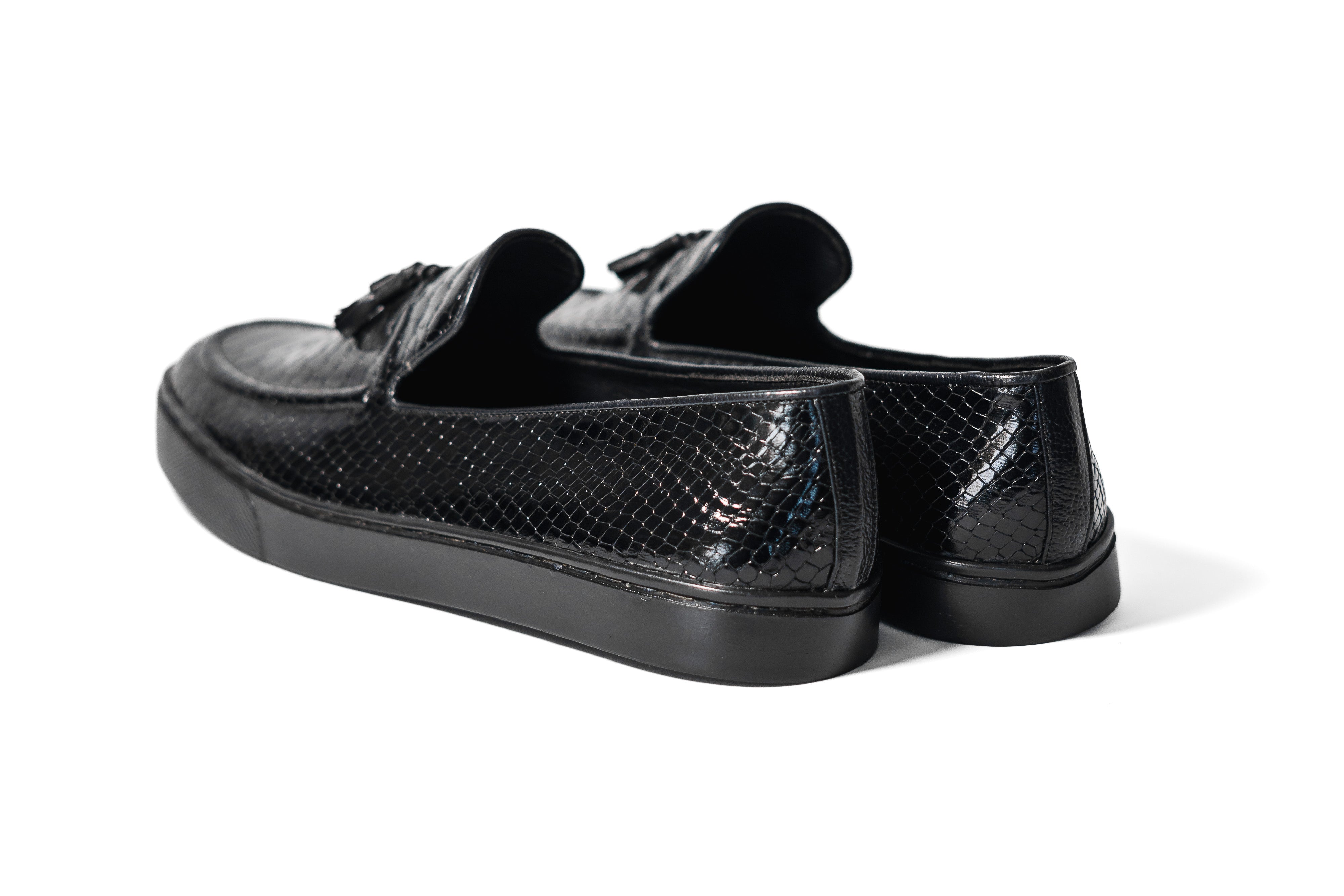 Loafers Python negro tennis