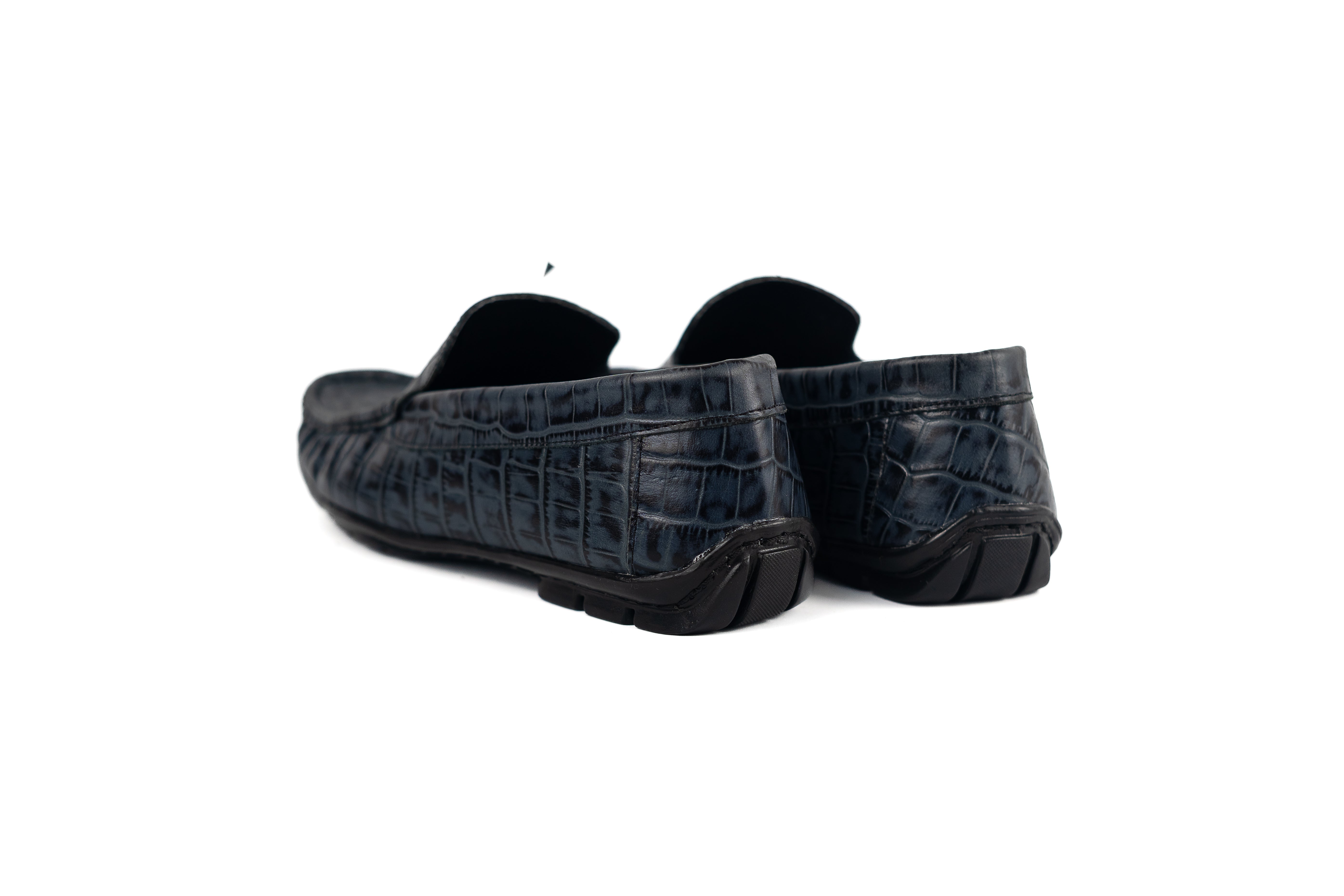 MOCASINES EN COCODRILO AZUL