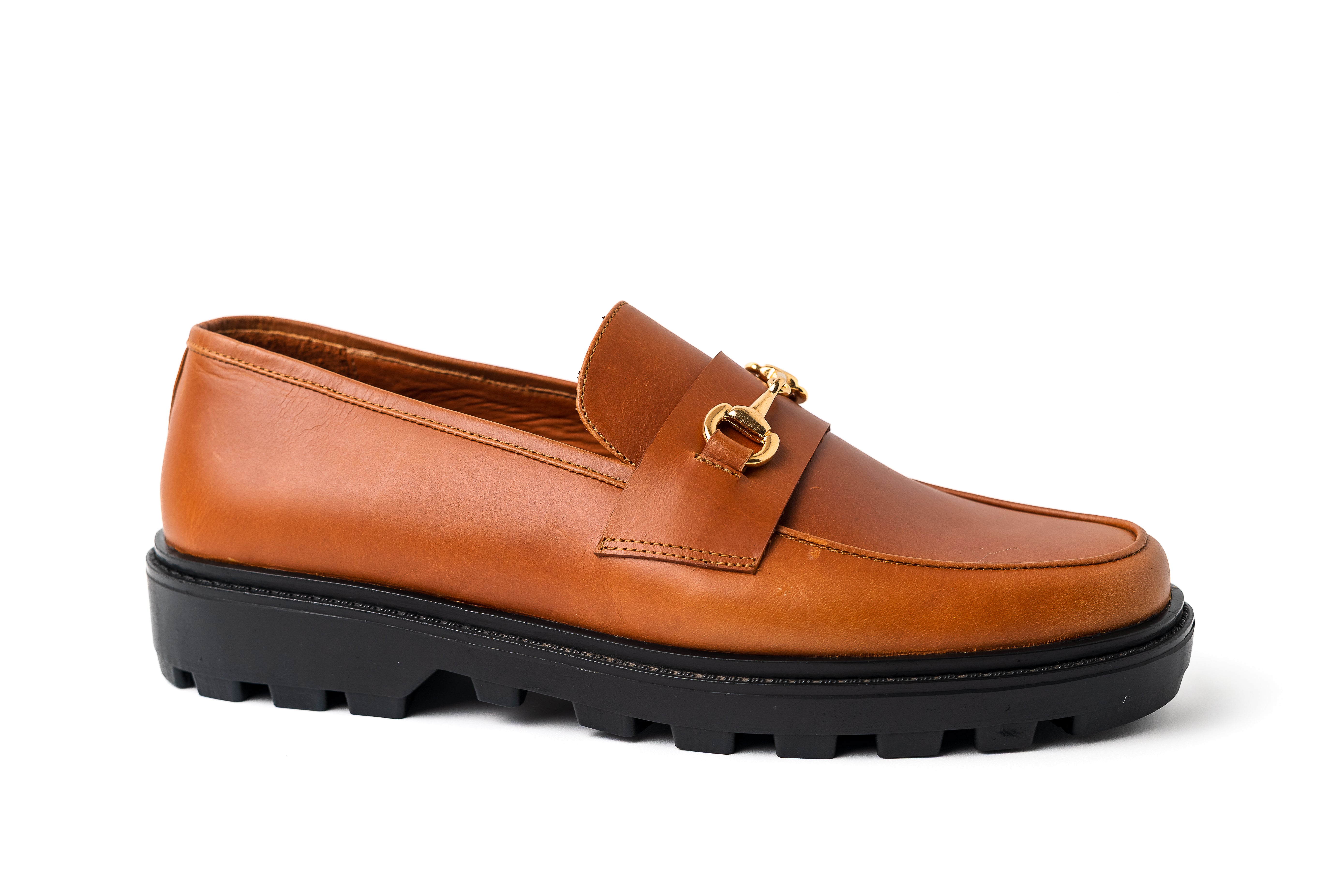 Mocasines Dublín Miel Hebilla Dorada
