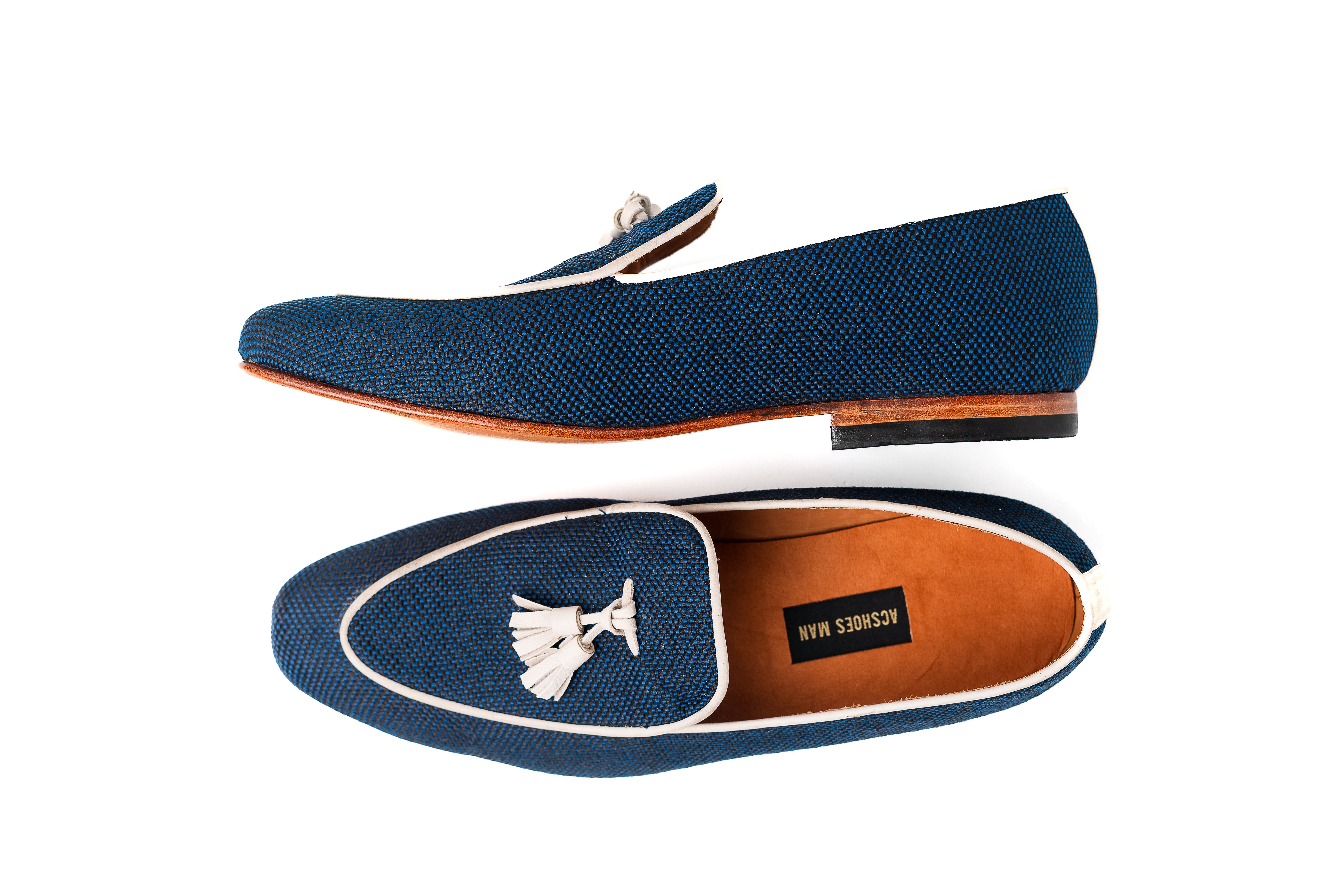 Loafers Rafia Azul