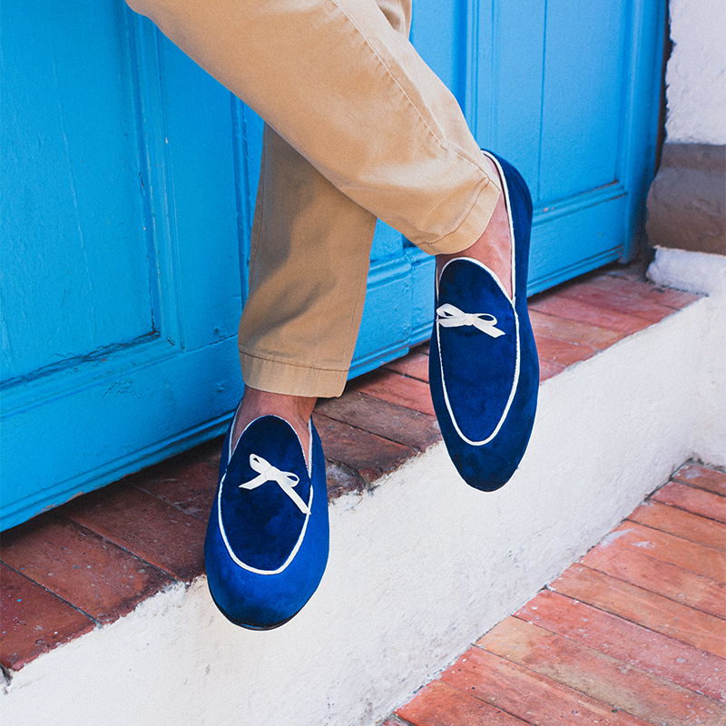 Loafers Tercio Azul Noche Lazo