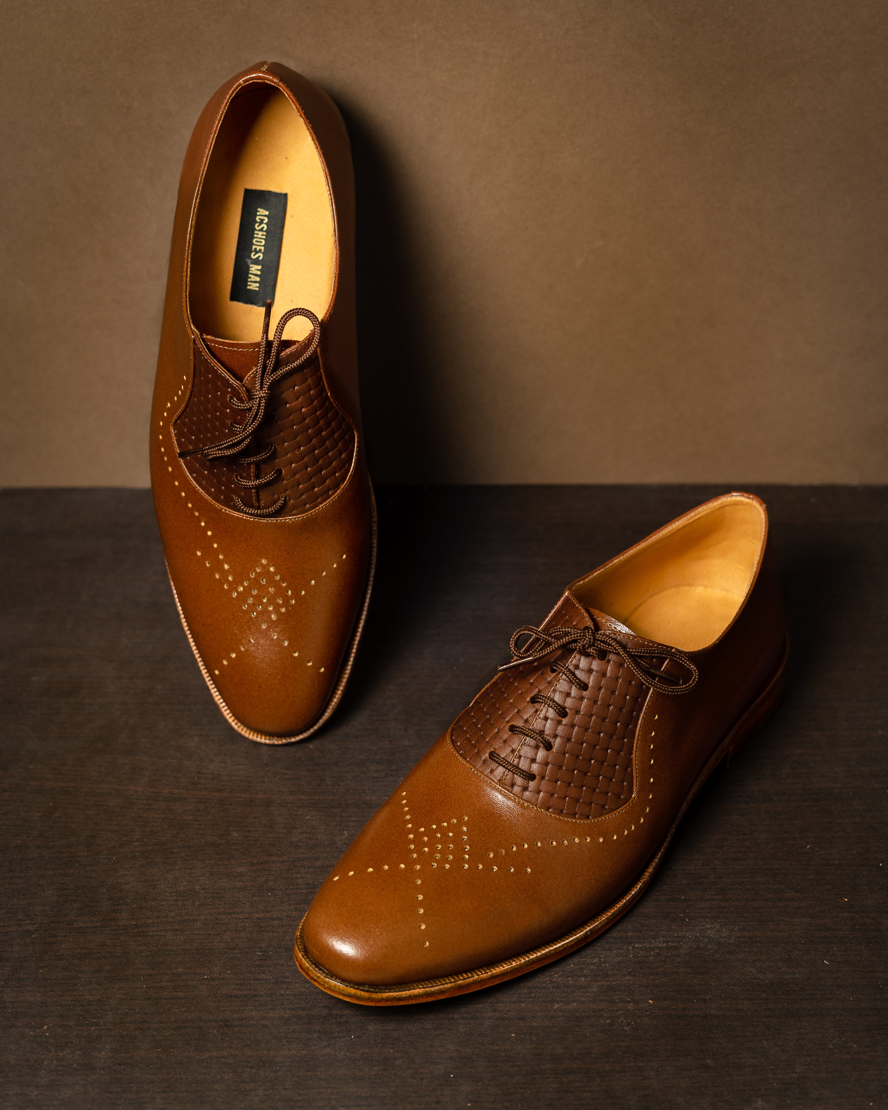 Oxfords Alfredo en cuero coñac