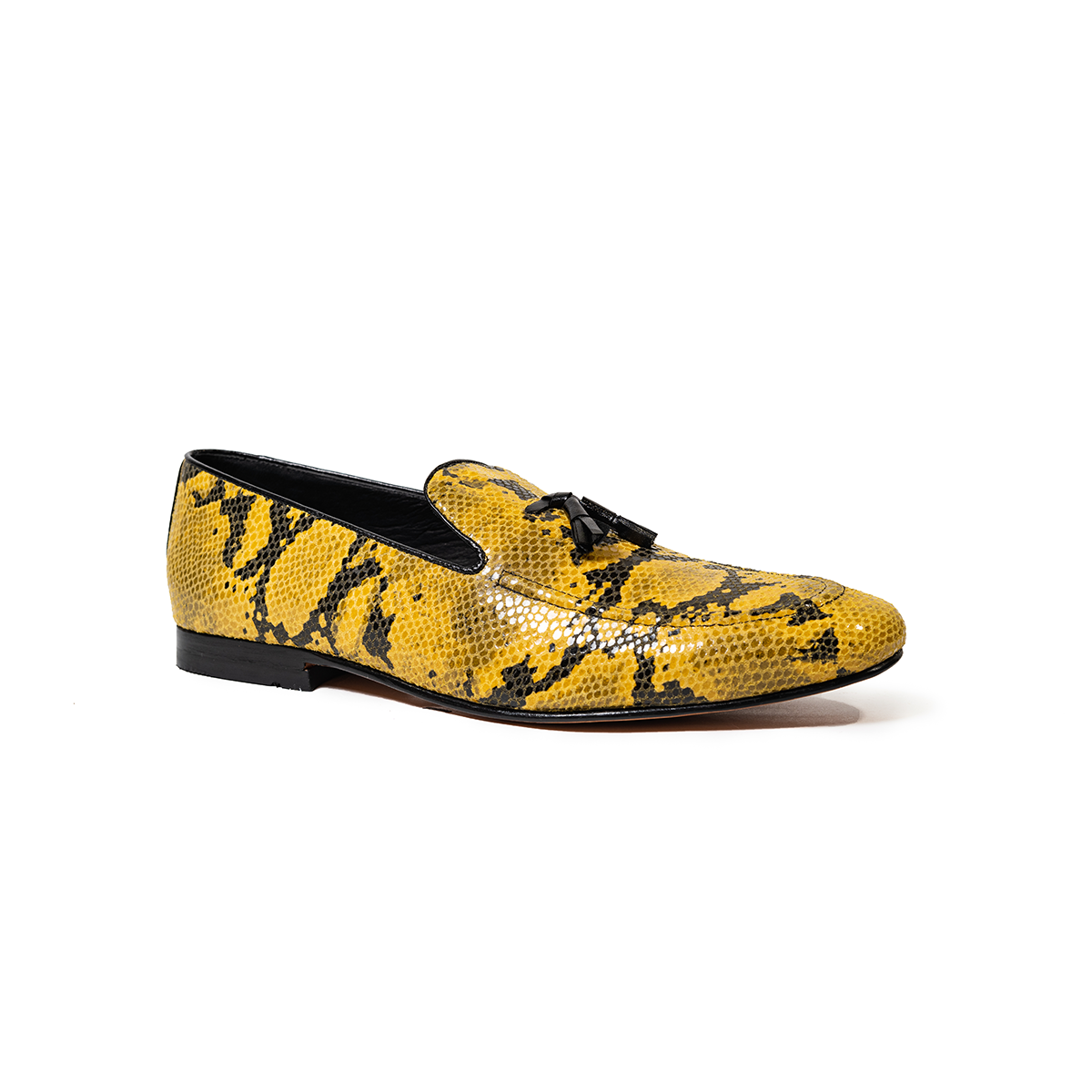 Loafers cuero grabado Amarillo electrico