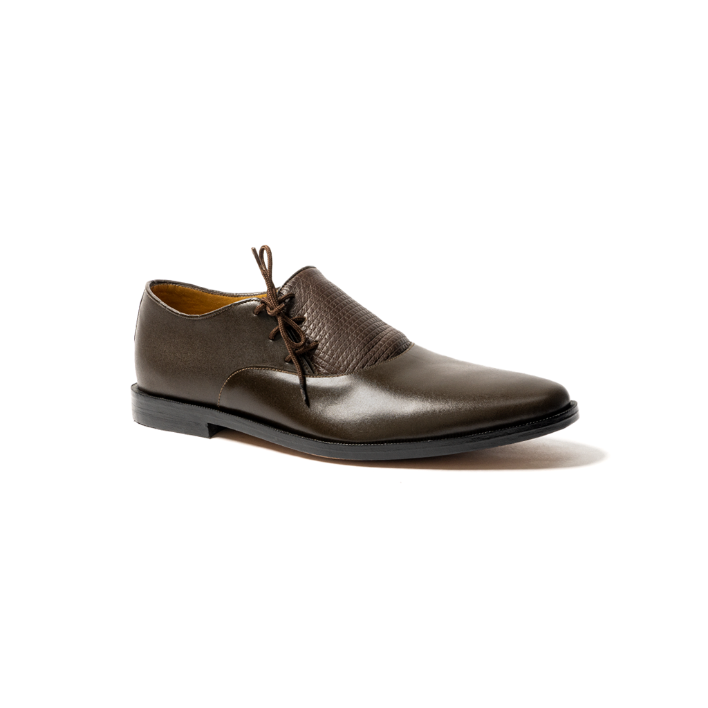 Oxfords cordón a los lados cafe