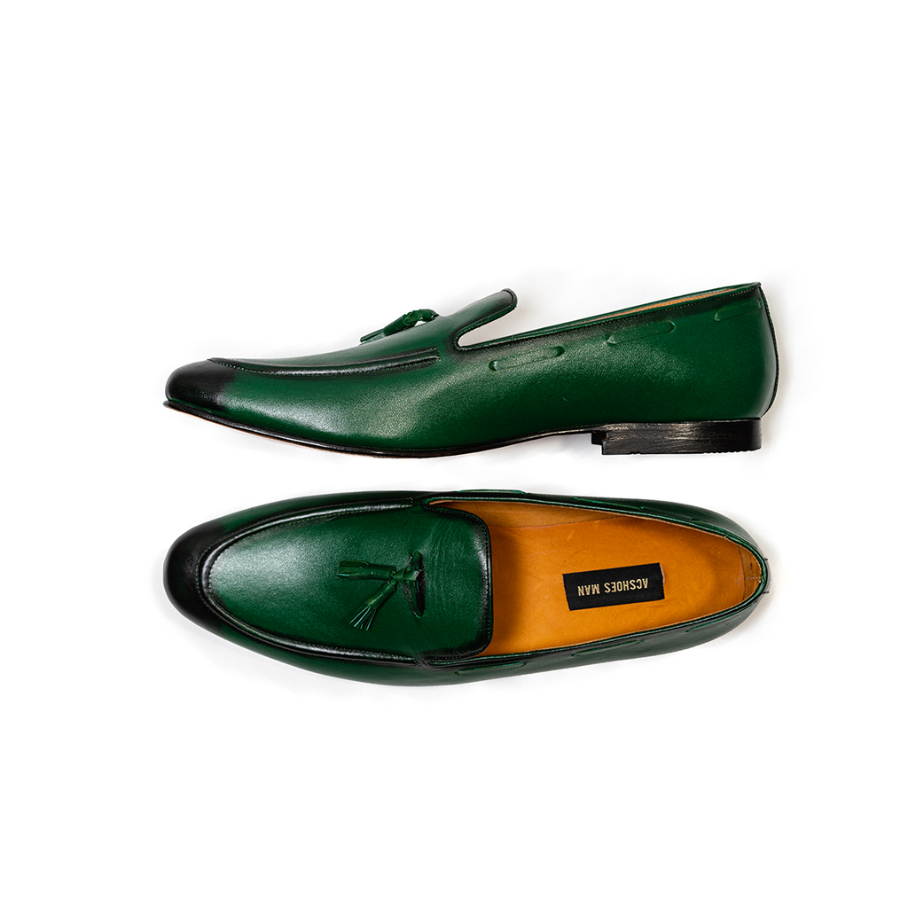 Loafers Cuero Verde