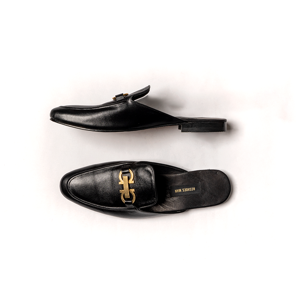 Loafer mules herraje dorado