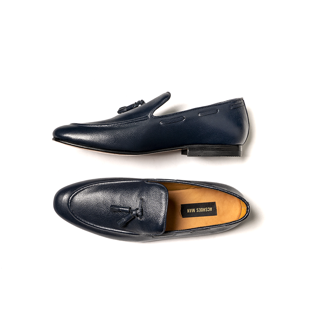 Loafers cuero azul