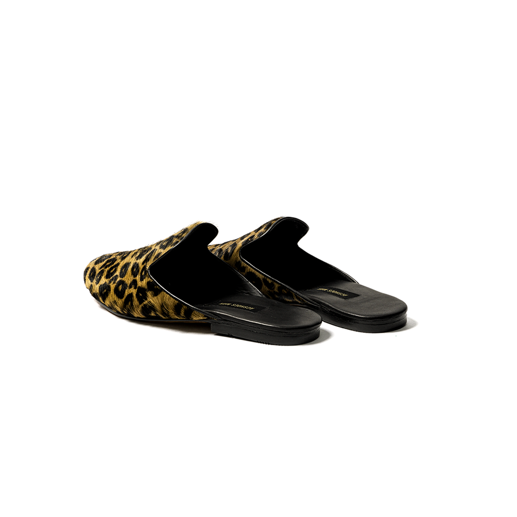 Animal print tigrillo mules